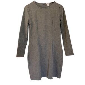 J. Crew Long Sleeve Stretch Ponte Dress — Gray | Size Small | NWOT